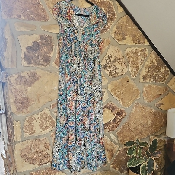 Cupshe Floral Paisley Sleeveless Maxi Dress‎ Sz L - Picture 1 of 8